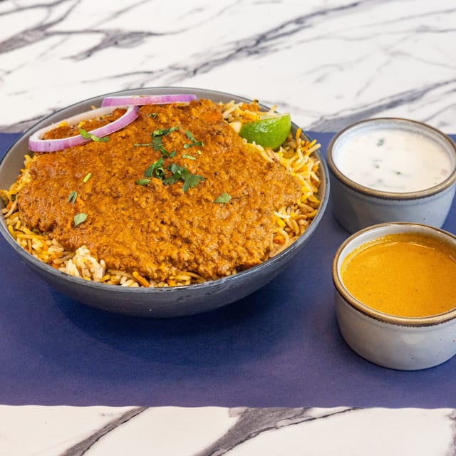 Veg Kheema Biryani.