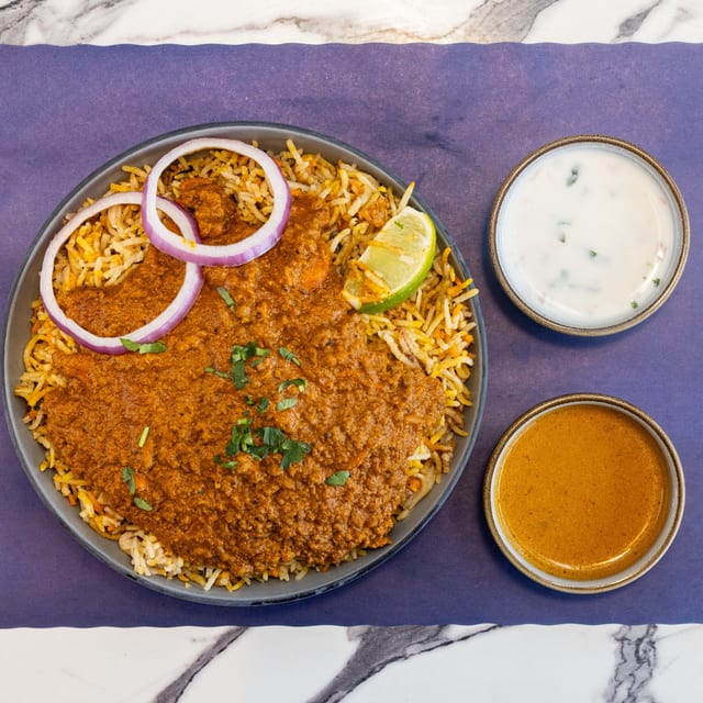 Veg Kheema Biryani.