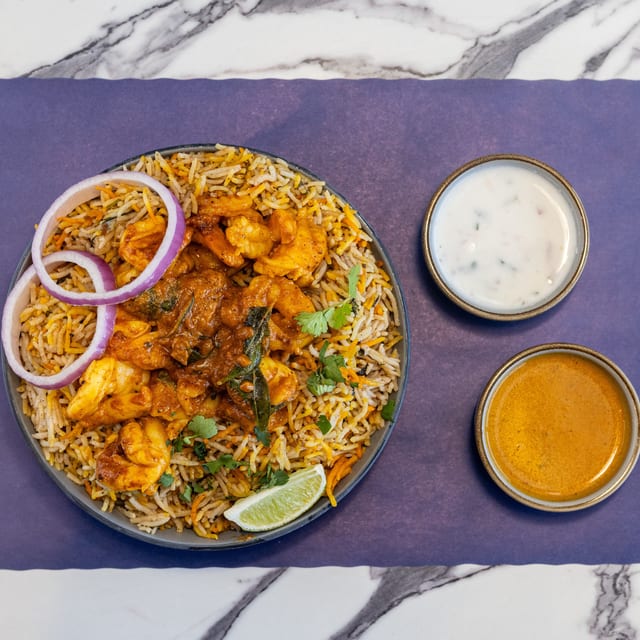 Shrimp Roast Biryani.