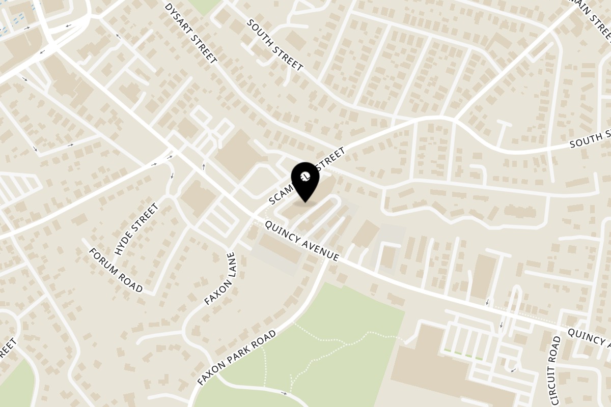 Map showing the location of Mirchi Nation-Indian Kitchen Quincy on 13 Scammell St in Quincy